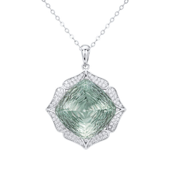 Luxury Sweater Chain Femininity S925 Silver Set Large Natural Green Crystal Pendant High-grade Jewelry - Image 4