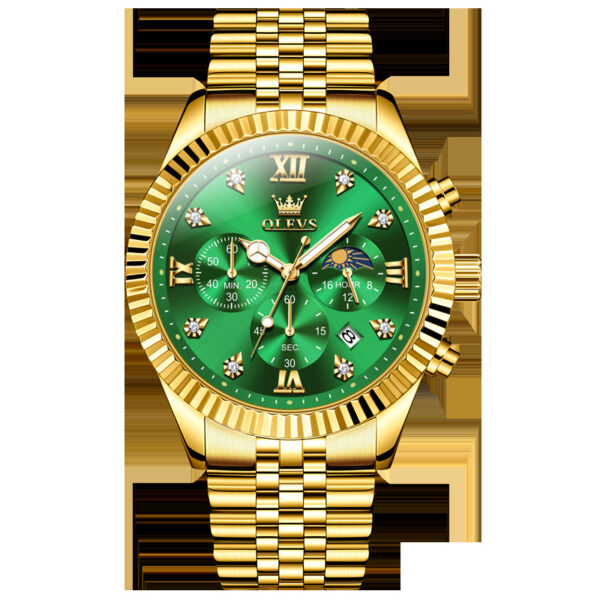 Men's Fashionable Golden Quartz Watch - Image 5