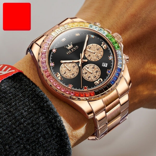 Multi-functional Three-eye Quartz Men's Watch - Image 9