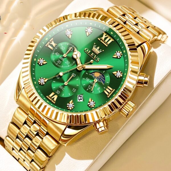 Men's Fashionable Golden Quartz Watch